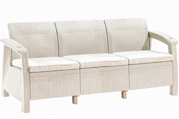 Трёхместный диван  Yalta Sofa 3 Seat белый купить в Рязани