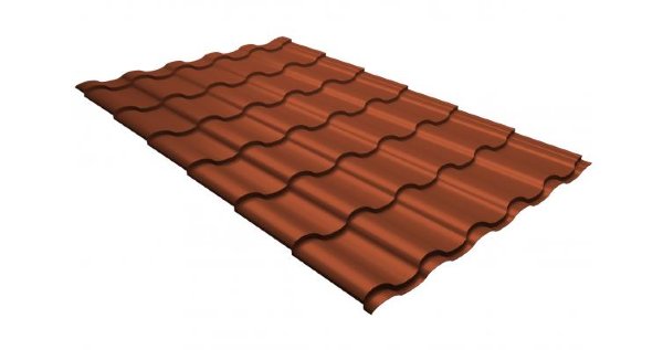 Металлочерепица кредо GL 0,5 GreenСoat Pural RR 750 кирпично-красный (RAL 8004 терракота) купить в Рязани