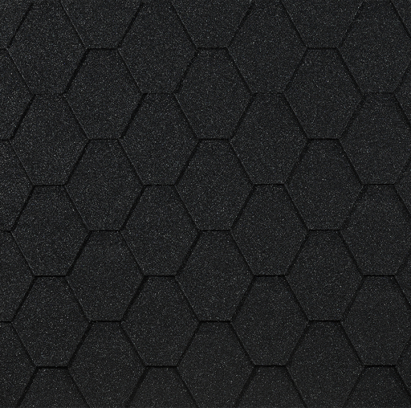 Гибкая черепица EURASIA Docke, Коллекция ШЕСТИГРАННИК Чёрный купить в Рязани