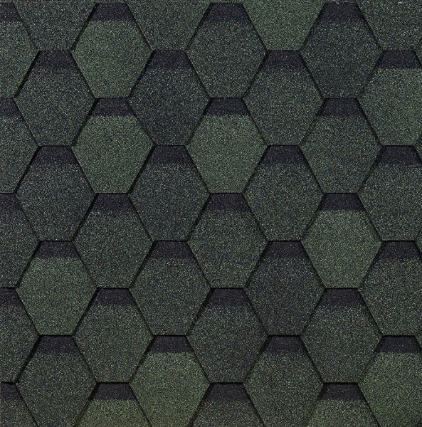 Гибкая черепица EURASIA Docke, Коллекция ШЕСТИГРАННИК Зелёный купить в Рязани