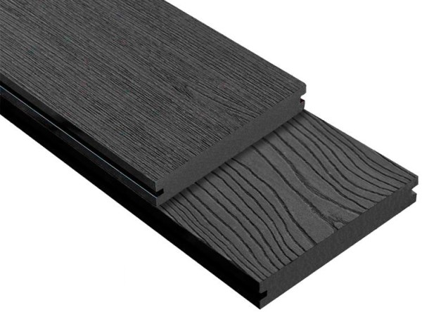 Террасная доска ДПК Outdoor 3D полнотелая STORM/OCEAN BLACK черная купить в Рязани