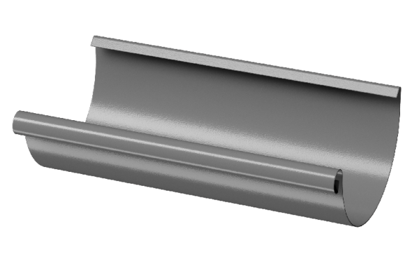 Желоб полукруглый D125 3 м Döcke STAL PREMIUM Графит, (RAL 7024) купить в Рязани
