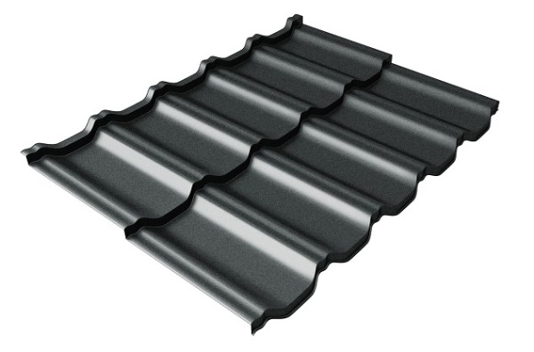 Металлочерепица модульная Квинта Uno Grand Line c 3D резом 0,5 GreenСoat Pural Matt RR2Н3 (RAL 7016 антрацитово-серый) купить в Рязани