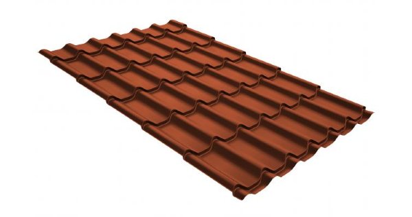 Металлочерепица классик GL 0,5 GreenCoat Pural RR 750 кирпично-красный (RAL 8004 терракота) купить в Рязани
