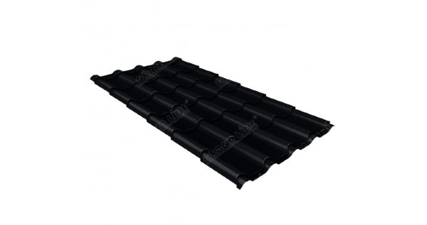 Металлочерепица камея 0,45 Drap RAL 9005 черный купить в Рязани