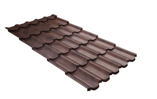 Металлочерепица квинта плюс с  3D резом 0,45 Safari Twincolor Brown купить в Рязани