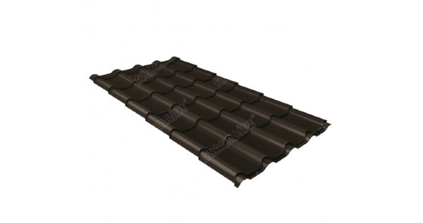 Металлочерепица камея GL 0,5 GreenCoat Pural matt RR 32 темно-коричневый (RAL 8019 серо-коричневый) купить в Рязани
