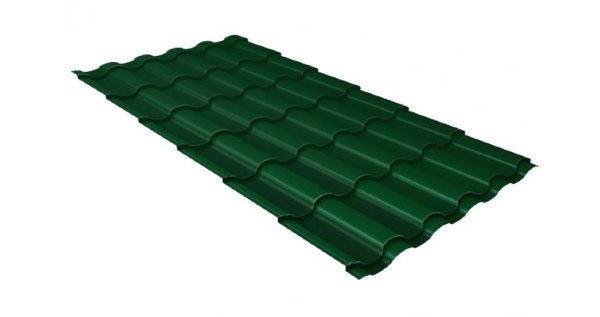 Металлочерепица кредо 0,5 Satin RAL 6005 зеленый мох купить в Рязани
