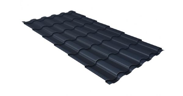 Металлочерепица кредо 0,5 Satin RAL 7024 мокрый асфальт купить в Рязани