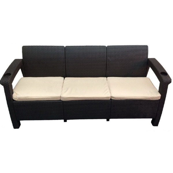 Трёхместный диван  Yalta Sofa 3 Seat венге купить в Рязани