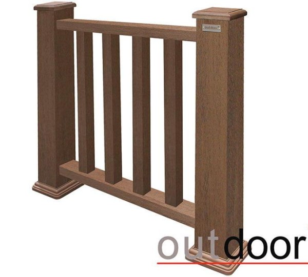 Ограждение из ДПК Outdoor Классик 3D STORM коричневый микс купить в Рязани
