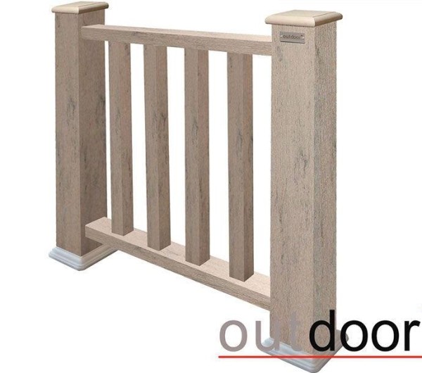Ограждение из ДПК Outdoor Классик 3D STORM серый микс купить в Рязани