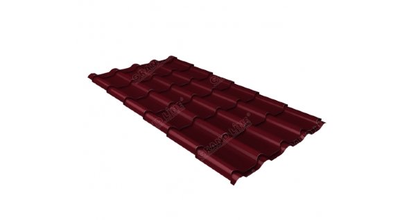 Металлочерепица камея 0,5 Satin RAL 3005 красное вино купить в Рязани