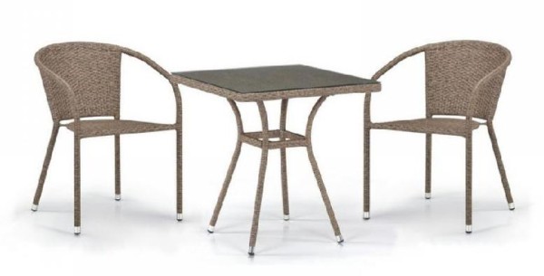 Комплект плетеной мебели AFINA из иск. ротанга T282BNT/Y137C-W56 Light Brown 2Pcs купить в Рязани