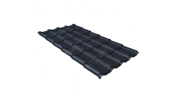 Металлочерепица камея 0,5 Satin RAL 7024 мокрый асфальт купить в Рязани