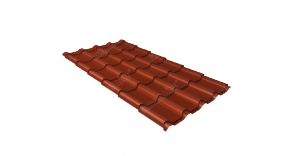 Металлочерепица камея 0,5 Satin RAL 8004 терракота купить в Рязани