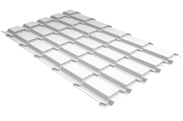 Металлочерепица GL квадро профи 0,5 Satin RAL 9003 сигнальный белый купить в Рязани