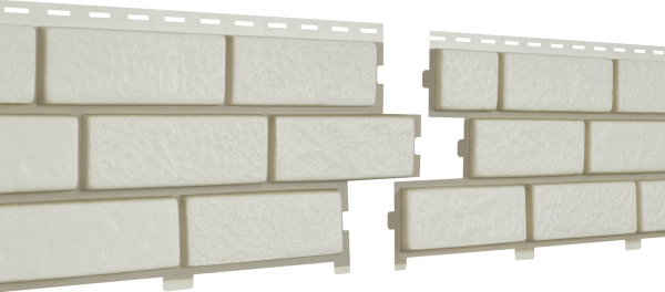 Фасадная панель Ю-Пласт Стоун Хаус Кирпич с декорированным швом Белый купить в Рязани