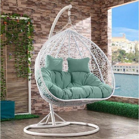 Кресло Подвесное из искусственного ротанга AFM-109A White/Green купить в Рязани