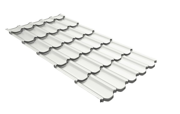 Металлочерепица квинта плюс с 3D резом 0,5 Satin RAL 9003 сигнальный белый купить в Рязани