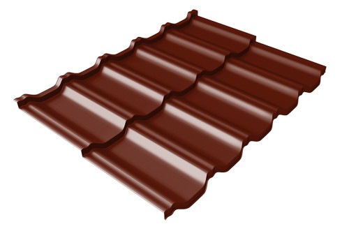 Металлочерепица модульная Квинта Uno Grand Line c 3D резом 0,5 Satin RAL 3005 красное вино купить в Рязани