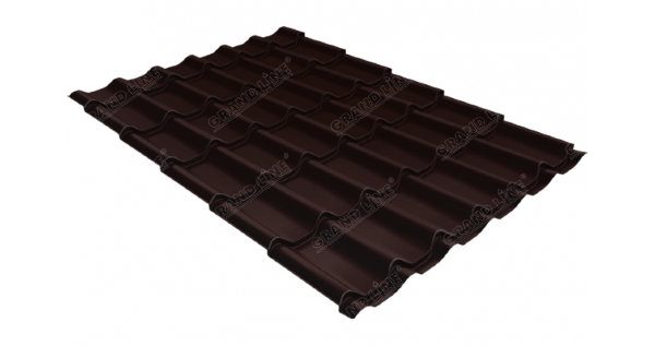 Металлочерепица классик GL 0,5 Quarzit RAL 8017 шоколад Metallic купить в Рязани