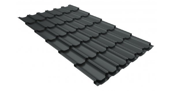 Металлочерепица квинта плюс 0,5 GreenCoat Pural Matt RR 23 темно-серый (RAL 7024 мокрый асфальт) купить в Рязани