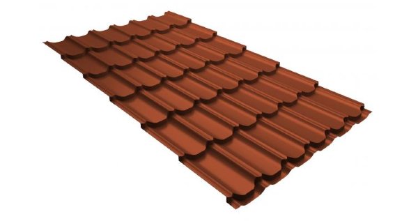 Металлочерепица квинта плюс 0,5 GreenCoat Pural RR 750 кирпично-красный (RAL 8004 терракота) купить в Рязани